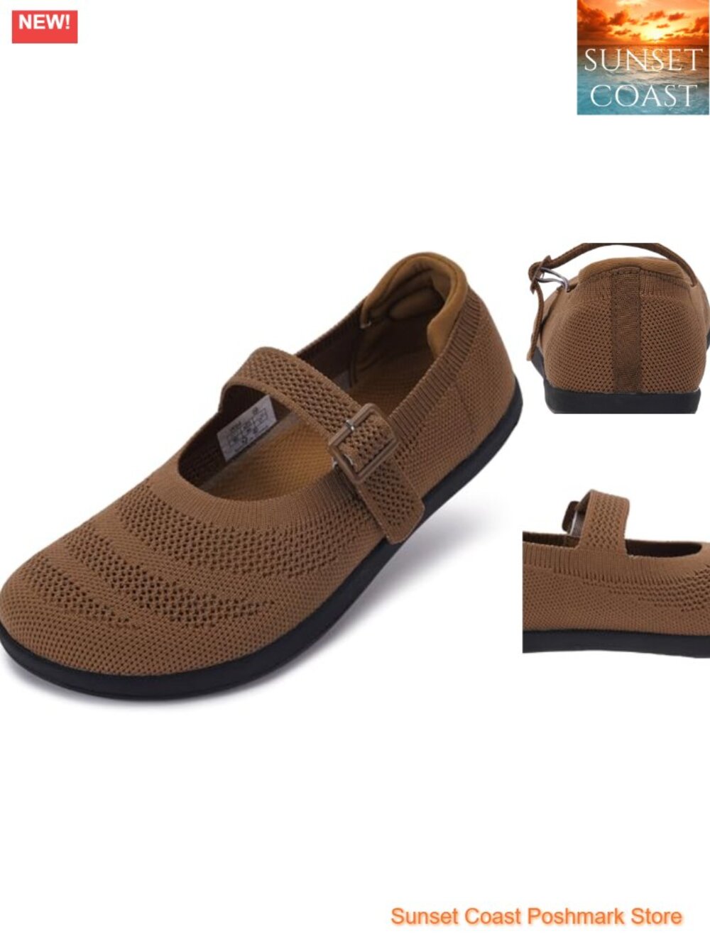 Women's Mary Jane Flats Wide Toe Box Barefoot Knit Zero Drop Casual Walking
